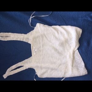 White Sweater crop tank